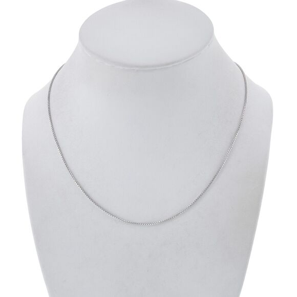 Vintage Italy Sterling Silver 925 1.0mm Box Chain Necklace 16.5" - Picture 1 of 3